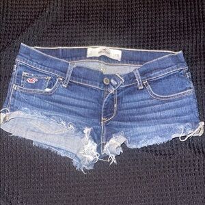 Hollister Blue Jean Shorts Distressed Cut-Off Style